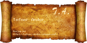 Tefner Andor névjegykártya