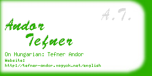 andor tefner business card